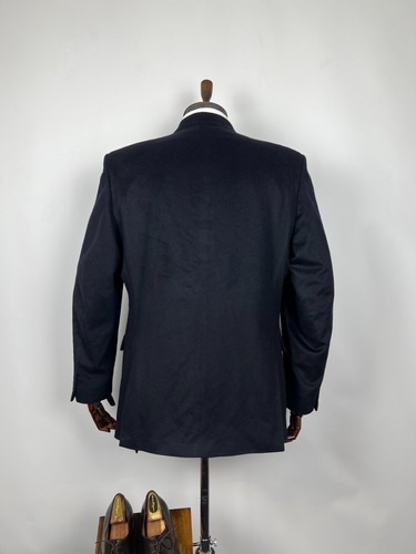 RARE Daks Johnston’s Of Elgin Mens 100% Cashmere Black Blazer Jacket Size US 46L - Picture 6 of 14