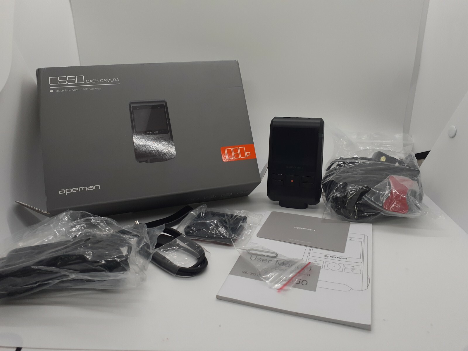 C550 Dual Dash Cam with Front and Rear IPS Screen Recording-image