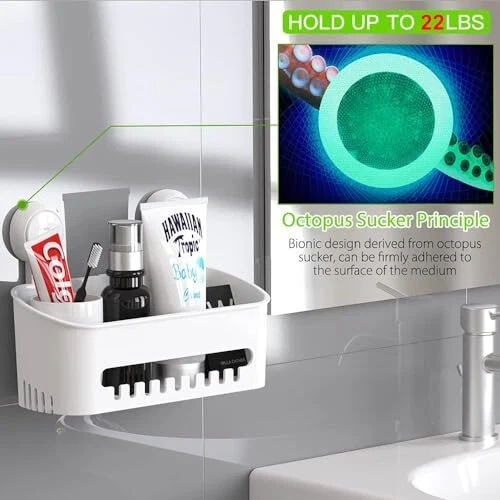 Shower Caddy Suction Cup NO-Drilling Removable Shower Shelf Shower caddy