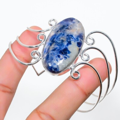Bracelet manchette en argent sterlng 925 avec améthyste volette à