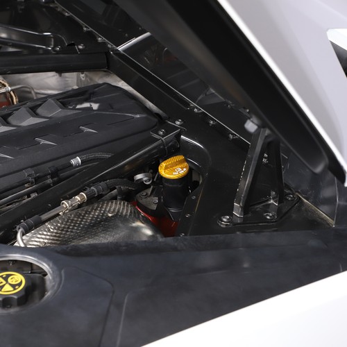 Borde de tapa de interruptor de tanque de aceite de fibra de carbono amarillo para Corvette C7 C8 2014-2023 - Imagen 5 de 18