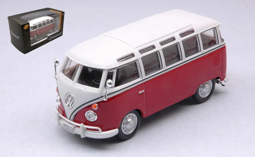 MODELLINO FURGONE STATICO VW T1 SAMBA ROSSO BIANCO MODELLISMO SCALA 1:43 - Immagine 4 di 4
