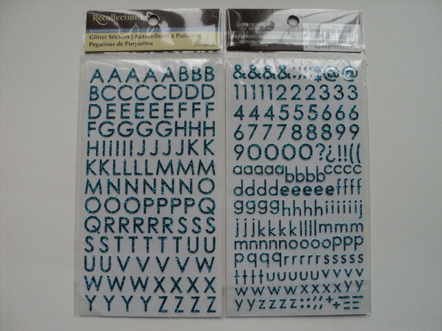 35 PACKS OF RECOLLECTIONS GLITTER ALPHABET STICKERS ""LIGHT BLUE"" BNIP *NEW*