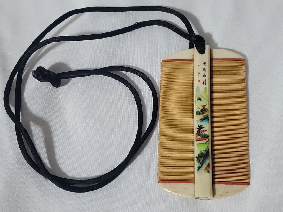 Antiguo peine de pelo vintage pin cepillo doble cara pintado en China  Foto 3 de 3