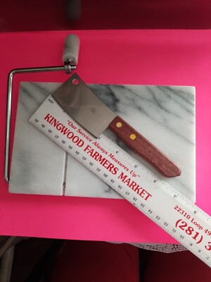 Marble Cheese Slicer with 1 extra Wire,5''x8'', With Small Meat Cleaver. New
