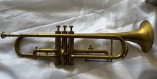 Old Vintage antique Brass Trumpet CzechoSlovakia 19  nice condition W/mouthpiece