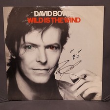 David Bowie signed 12 inch single Wild is the wind, Original, Vintage, Great Gif