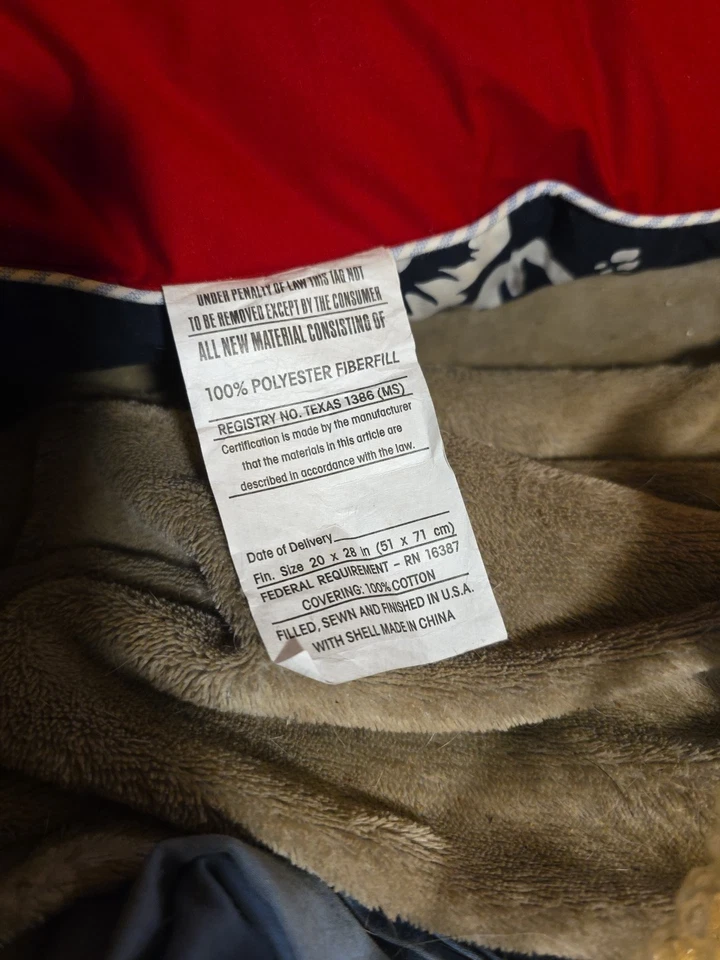 Tommy Hilfiger Almohada Cama Vintage/Logo - Almohada Decorativa Azul Marino Hibisco con Etiquetas Foto 3 de 4