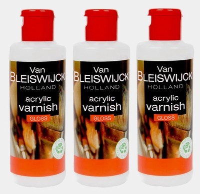3er Set Acrylfirnis 80ml Glänzend Klarlack Varnish Wasserbasis Transparent NEU