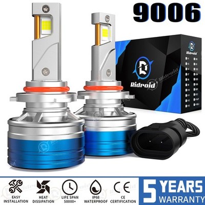 RIDROID 9006 LED Headlight Bulbs Conversion Kit Low Beam 6500K 8000LM White