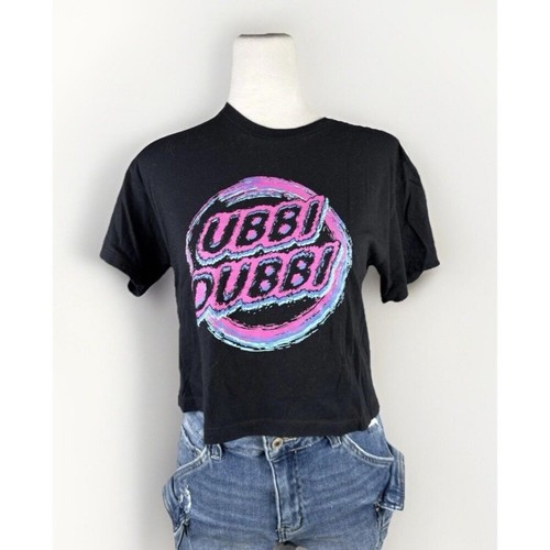 Official Ubbi Dubbi Music Festival EDM Cropped Baby Doll T Shirt Black Size SM