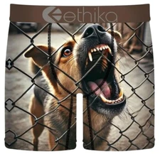 Ethika the MID Chained Dog Fangs Cyclone Fence Boxers Men's 3XL (42-44) NIP