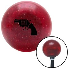 Black Gun Red Metal Flake Shift Knob W M16x1.5 Insert Shifter Auto Manual Brody