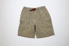 Vintage Y2K 2000 Gap Mens Large Faded Belted Ripstop Cargo Shorts Green Brown
