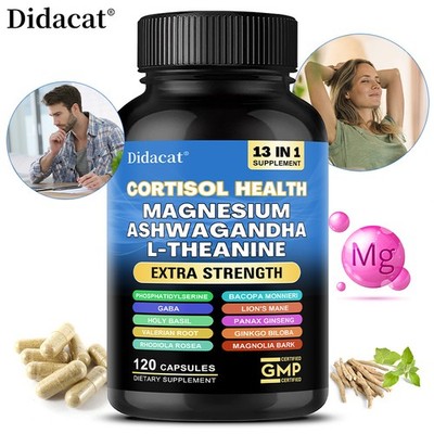 Cortisol Magnesium 200 Mg L Theanin 120 Kapsel Verbessern Gehirn Gedächtnis