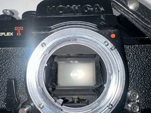Konica Autoreflex T SLR Film Camera Body Black - SOLD AS IS - SEE VIDEO - Picture 7 of 10
