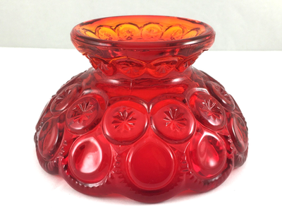 工芸品 Amberina Red amber Lamp Shade Vintage L.E. Smith Moon and Star Amberina / Red Miniature Oil Lamp