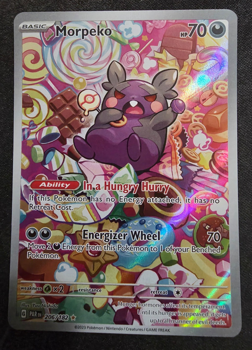 Morpeko 206/182 Illustration Rare Pokemon TCG SV04: Paradox Rift NM