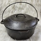 Vintage  Wagner Ware Sidney O Cast Iron Dutch Oven Pot 1268 Bail Handle w/ Lid