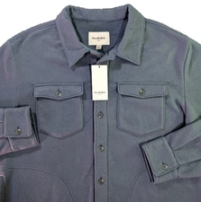 NWT Goodfellow & CoMen's L Jacket Long Sleeve Dark Blue Fleece Shirt Soft