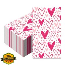 Valentine Heart Napkins 40ct 13"x13" 2-Ply Paper Cocktail Luncheon