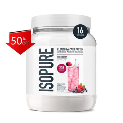 Isopure Clear 20g Whey Isolate Protein Powder - Mixed Berry - 16 Servings-14.1oz
