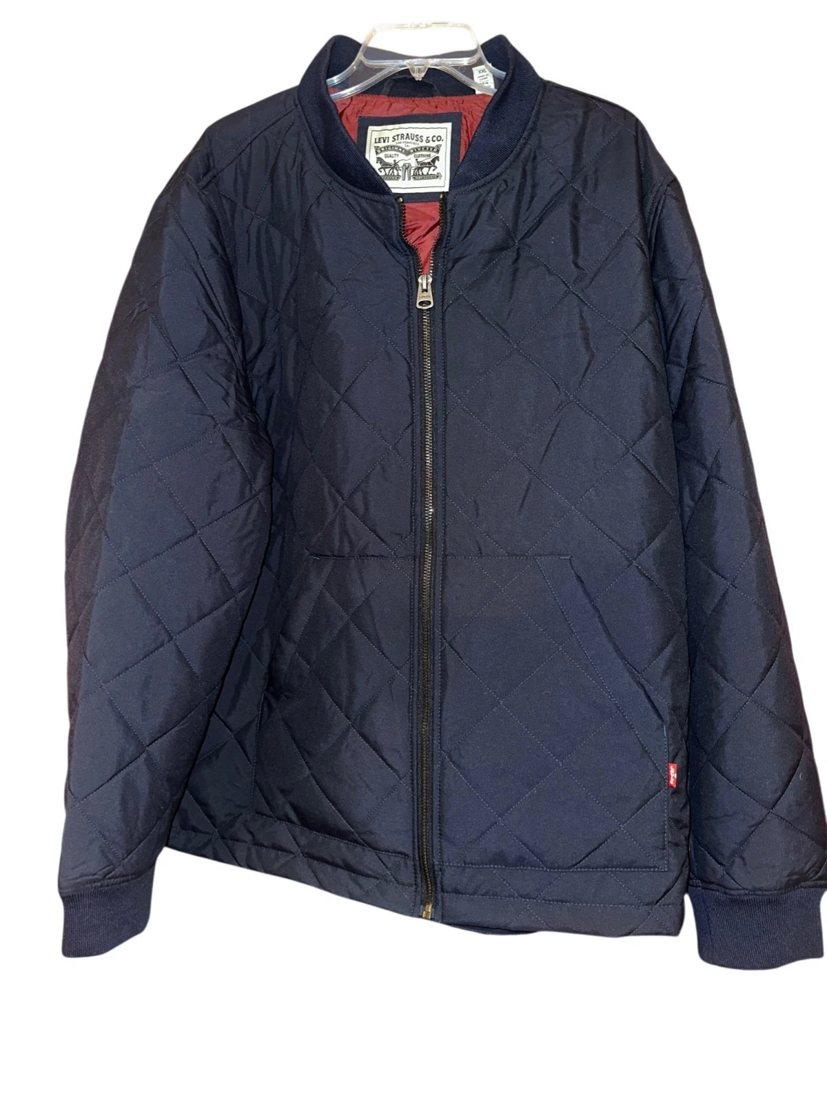 New Levis Insulated Quilted Puffer Lightweight Jacket Levi's Mens Navy Size XXL