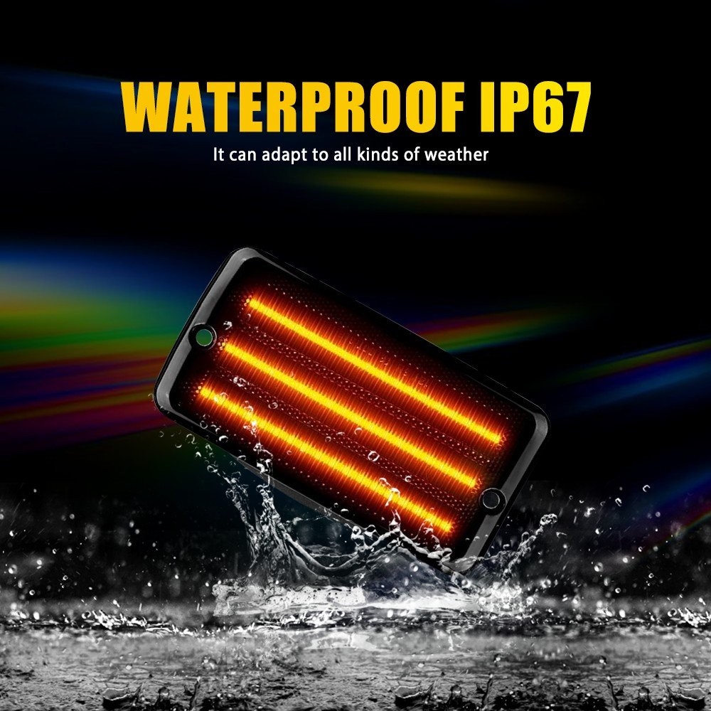 LED Amber Dynamic Front Bumper Turn Signal Lights DRL For Jeep 97-06 Wrangler TJ thumbnail 7