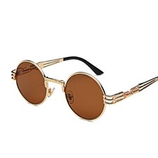 Steampunk Round Sunglasses Mens Women Retro Metal Frame Hiphop Shades Glasses US