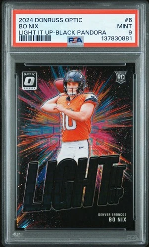 2024 PANINI DONRUSS OPTIC LIGHT IT UP BLACK PANDORA #6 BO NIX 22/25 PSA 9