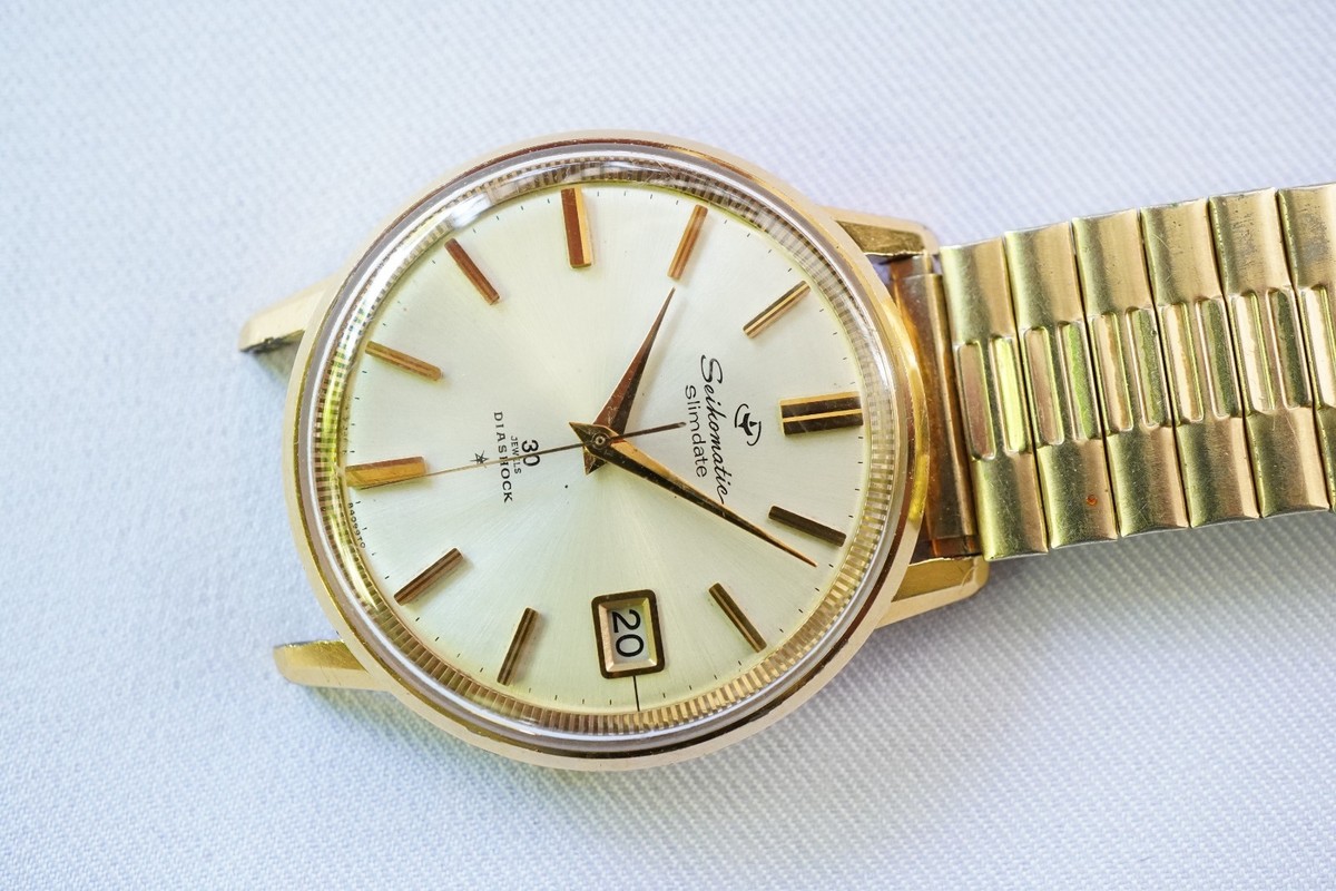 Vintage Seiko Matic Slim Date 30 Jewels Diashock Gold filled Japan 