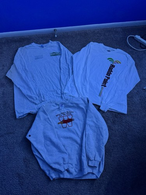 #ad 3x Vintage Long Sleeve Lot Microsoft Wisconsin Deaf School amp; Rodda Paint $29.99