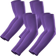 Arm Sleeves for Men Women,Compression Sleeves to Cover Arms for 4 Pairs Purple