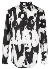 ALEXANDER MCQUEEN McQueen Graffiti Print Black & White NWT AUTHENTIC Size 16