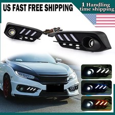 For Honda Civic 2016-2018 Led Drl Daytime Running Fog Lights Bumper Turn Signal For Honda Civic 2016-2018 Led Drl Daytime Running Fog Lights Bumper Turn Signal