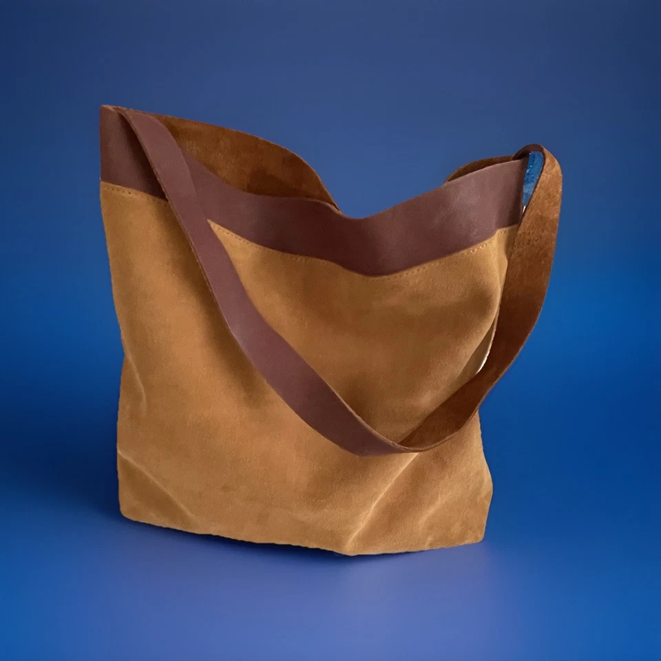 Bolso de Hombro Gamuza Boho Cuero Marrón/Tostado España Hecho a Mano 11600