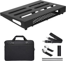 18" x 11.8" Metal Guitar Pedal Board  with Power Supply Tray Carry Bag Included