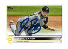 2022 TOPPS #556 JT BRUBAKER PIRATES YANKEES AUTOGRAPHED SIGNED BASEBALL CARD