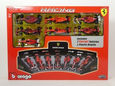 Burago 7 x Ferrari Set F1 Leclerc Sainz Vettel Alonso Raikkonen 1/43 18-36864