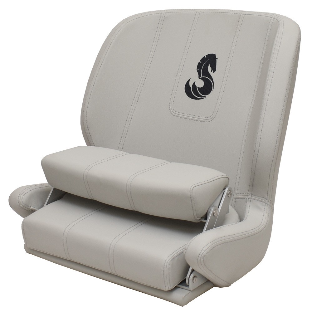 Beneteau Boat Helm Seat 413204-M | Antares 27 Gray / Navy w/ Bolster