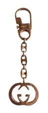 GUCCI Vintage Bag Charm Key Chain Keyring Interlocking Italy