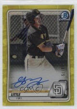2020 Bowman Chrome Prospects Yellow Refractor 59/75 Grant Little Auto 4m4