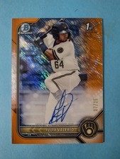 2022 Bowman - Chrome Prospect Autographs Felix Valerio #'d/25 CPA-FV Orange Shim