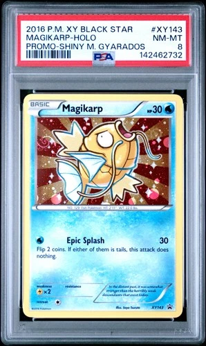 PSA 8 MAGIKARP HOLO XY143 SHINY MEGA GYARADOS BLACK STAR PROMO POKEMON