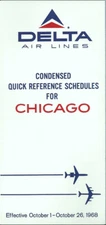 Delta Air Lines Chicago timetable 10/1/68 [1053] Buy 4+ save 50%