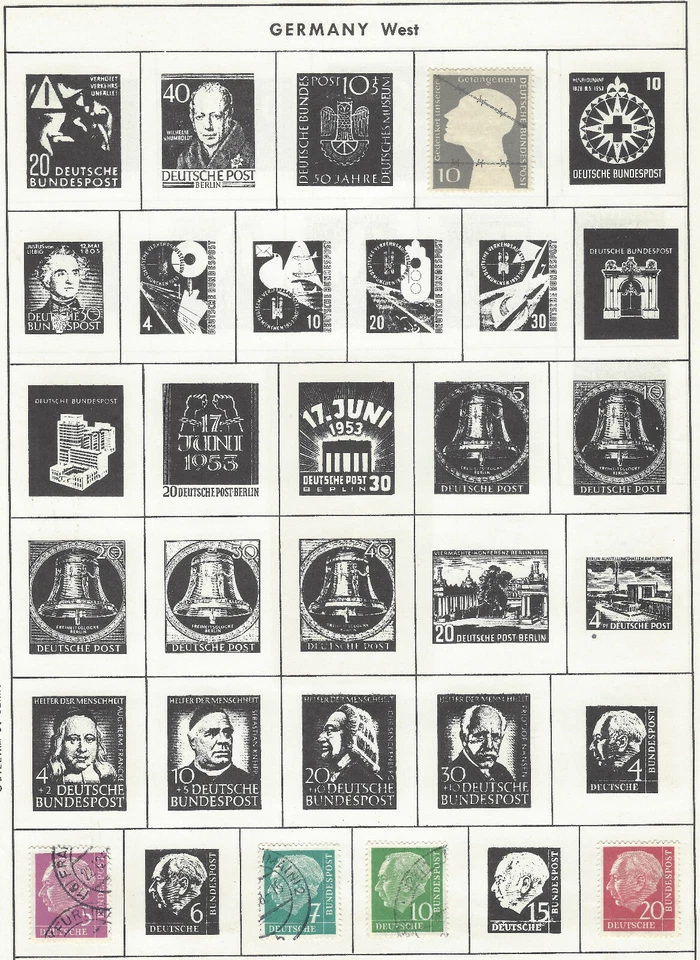 WEST GERMANY STAMP LOT ON ALBUM PAGE FRONT AND BACK - Image 3 of 3