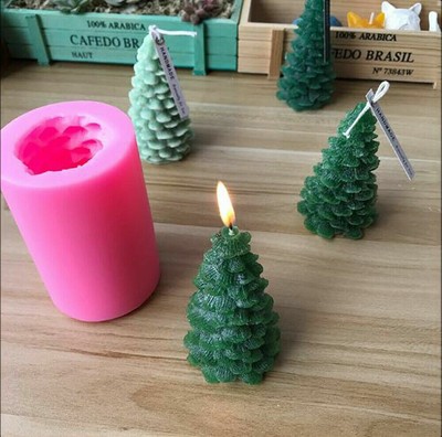Christmas Tree Candle Molds Food Grade Silicone Soap Mold Diy Craft Mould New Ebay