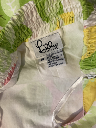 Lilly Pulitzer Lemon Halter Dress Vintage White Label RARE SIZE 14 Girls - Picture 2 of 8