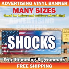 SHOCKS Advertising Banner Vinyl Sign MECHANIC REPAIRMAN AUTOMOTIVE Auto Service