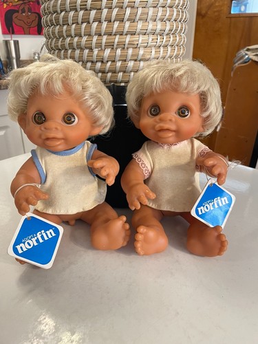 Pair of DAM Norfin Troll Dolls Baby Boy and Girl Anatomically Correct #3301 & 02
